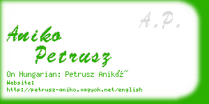 aniko petrusz business card